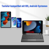 Fintie Bezdrátová klávesnice Bluetooth s touchpadem, klávesnice pro tablety s německým rozložením pro iPad, tablety Samsung, iPh